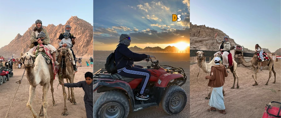 Desert quad bike tour Sharm El Sheikh – group riding through Sinai landscape step by step